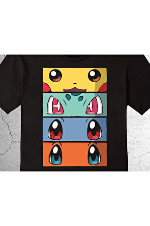Pokemon All Caracters Pikachu Bulbasaur Charizard Tişört Çocuk T-shirt
