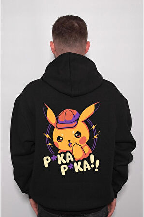 Pokemon Pikachu Pika Pika Elektrik Electric Sweatshirt Unisex Kapüşonlu Hoodie