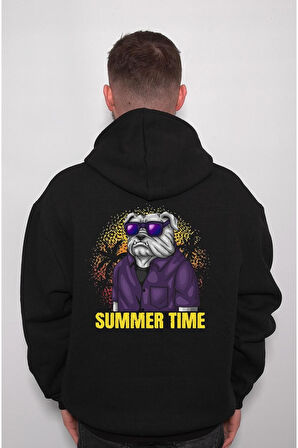 Summer Time Dog Pitbull Paradise Sweatshirt Unisex Kapüşonlu Hoodie