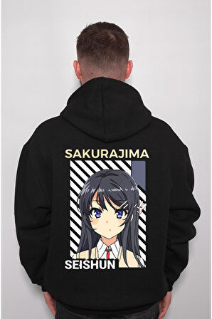 Anime Sakurajıma Seishun Sweatshirt Unisex Kapüşonlu Hoodie