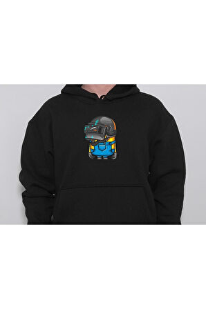 Minions Pubg Kask Sniper Savaşçı Sweatshirt Unisex Kapüşonlu Hoodie