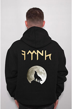 Bozkurt Kurt Türk Dolunay Göktürkçe Sweatshirt Unisex Kapüşonlu Hoodie