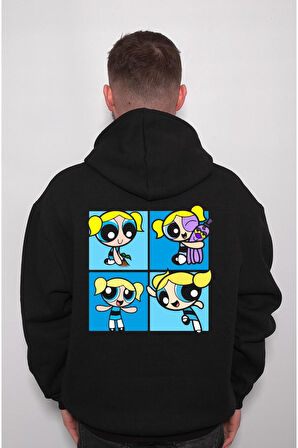 Powerpuff Girls Bubbles Süper Güç Sweatshirt Unisex Kapüşonlu Hoodie