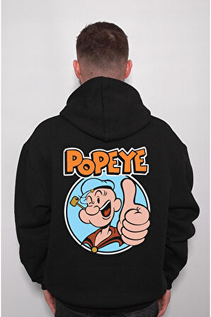 Popoye Temel Reis Ispanak Güç Safinaz Sweatshirt Unisex Kapüşonlu Hoodie