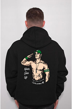 John Cena Never Give Up Amerikan Güreşi Sweatshirt Unisex Kapüşonlu Hoodie