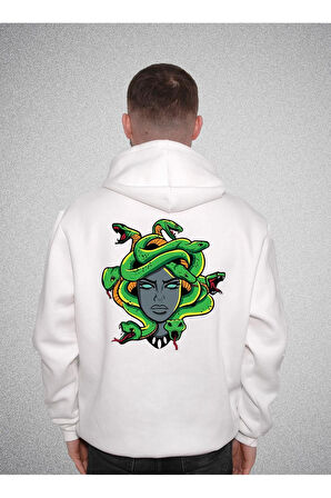 Medusa Yılan Kadın Snake Sweatshirt Unisex Kapüşonlu Hoodie
