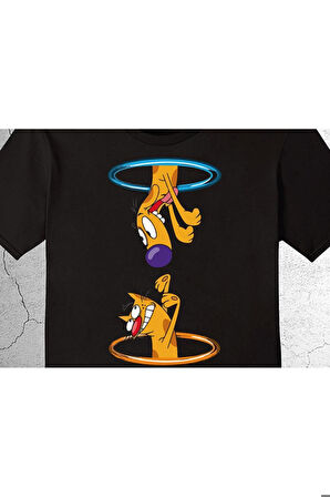 Cat Dog Ikizler Birleşik Kedi Köpek Çizgi Dizi Animal Tişört Çocuk T-shirt