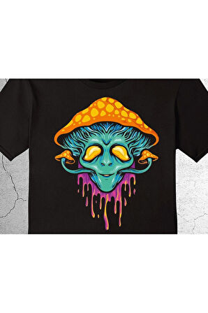 Alien Magic Mushrooms Psychedelic Uzaylı Tişört Çocuk T-shirt