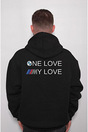 One Love My Love BMW Aşkı MPower Drift Sweatshirt Unisex Kapüşonlu Hoodie