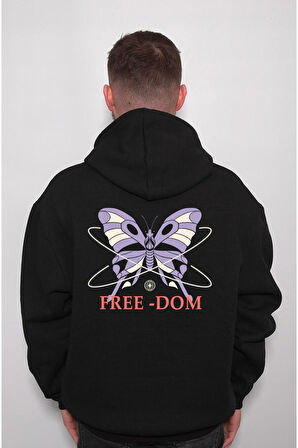 Freedom Özgürlük Kelebek Retro Sweatshirt Unisex Kapüşonlu Hoodie