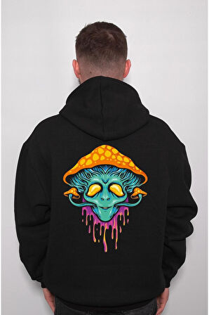 Alien Magic Mushrooms Psychedelic Uzaylı Sweatshirt Unisex Kapüşonlu Hoodie