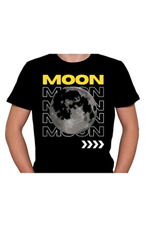 Moon Ay Uzay Space Boşluk Happy Moon Tişört Unisex T-shirt