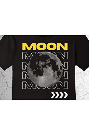 Moon Ay Uzay Space Boşluk Happy Moon Tişört Çocuk T-shirt