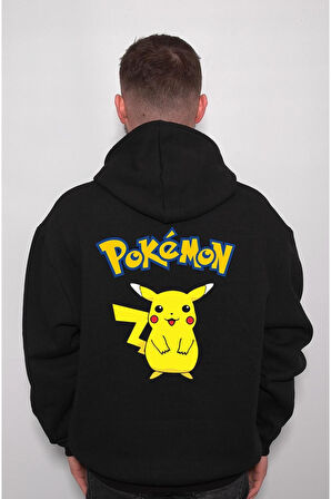 Pokemon Pikachu Pikaçu Pika Pika Sweatshirt Unisex Kapüşonlu Hoodie