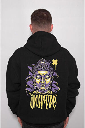 Insane Buddha Buda Yoga Sweatshirt Unisex Kapüşonlu Hoodie