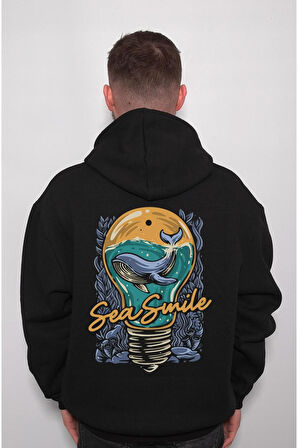 Sea Smile Deniz Gülücük Balina Whale Sweatshirt Unisex Kapüşonlu Hoodie