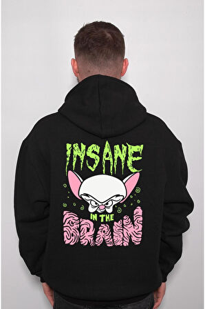 Pinky And The Brain Insane Çizgi Dizi Sweatshirt Unisex Kapüşonlu Hoodie