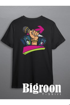 Rock&Roll Hip-Hop Music Hoparlör Konser Listen Tişört Unisex T-shirt