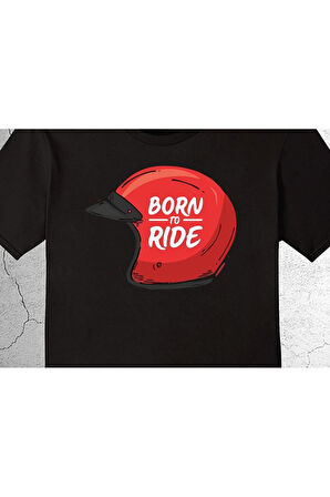 Born To Ride Kask Sürücü Rider Tişört Çocuk T-shirt