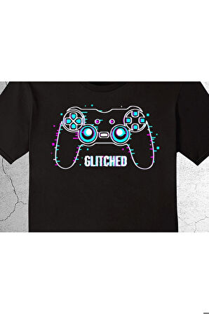 Glıtched Playstation Aksaklık Bozuk Kol Tişört Çocuk T-shirt