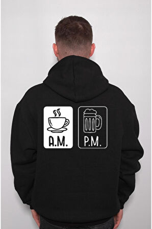 Coffee And Beer Gece Gündüz Sweatshirt Unisex Kapüşonlu Hoodie