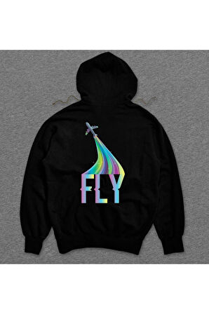 Fly Uçuş Plane Uçak Retro Sweatshirt Unisex Kapüşonlu Hoodie