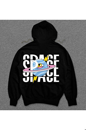 Uzay Space One Eye Cosmos Gezegen Sweatshirt Unisex Kapüşonlu Hoodie