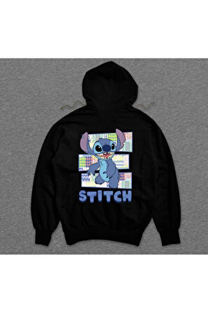 Lilo And Stitch Uzaylı Çizgi Film Sweatshirt Unisex Kapüşonlu Hoodie