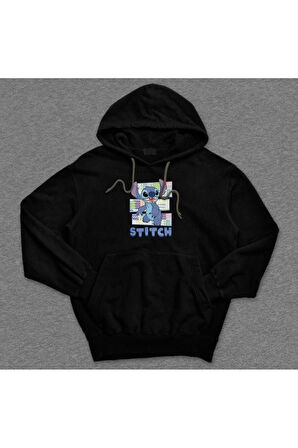 Lilo And Stitch Uzaylı Çizgi Film Sweatshirt Unisex Kapüşonlu Hoodie