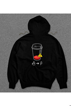 Coffee Filter Demleme Empty Charge No Coffe No Works Sweatshirt Unisex Kapüşonlu Hoodie