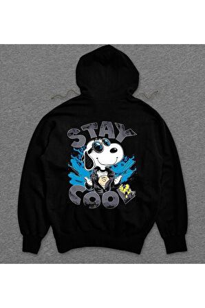 Snoopy Stay Cool Party Man Sweatshirt Unisex Kapüşonlu Hoodie