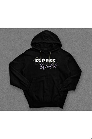 Escape World Dünyadan Kaçış Sweatshirt Unisex Kapüşonlu Hoodie