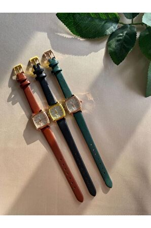 Retro Minimal Vintage Deri Kordon Kadın Kol Saati