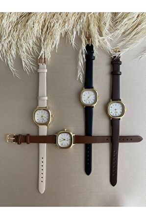Retro Minimal Vintage Deri Kordon Kadın Kol Saati