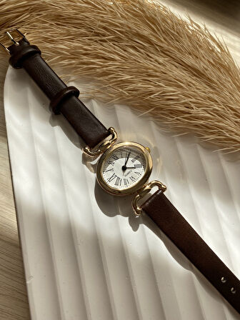 Retro Minimal Vintage Deri Kordon Kadın Kol Saati Kelebek Model