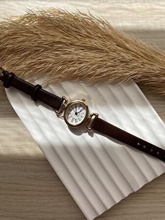 Retro Minimal Vintage Deri Kordon Kadın Kol Saati Kelebek Model