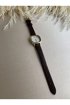 Retro Minimal Vintage Deri Kordon Kadın Kol Saati