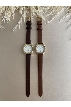 Retro Minimal Vintage Deri Kordon Kadın Kol Saati