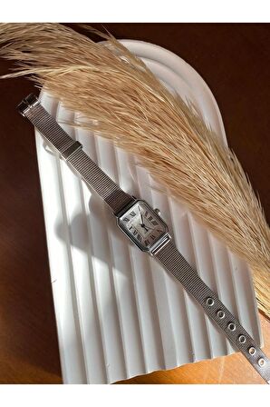 BS STILL hasır kordon minimal kadın kol saati modern vintage quartz Gümüş
