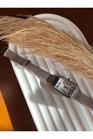 BS STILL hasır kordon minimal kadın kol saati modern vintage quartz Gümüş