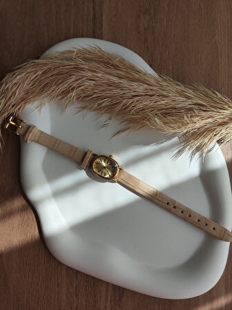 Bs Stıll Minimal Vintage Kadın Kol Saati Retro Quartz Deri Kordon 1 Adet Vintage Model