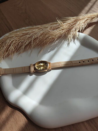 Bs Stıll Minimal Vintage Kadın Kol Saati Retro Quartz Deri Kordon 1 Adet Vintage Model