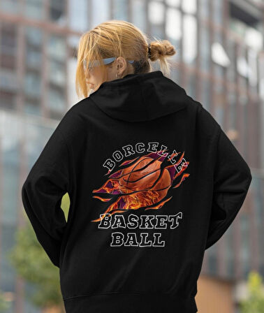 Borcelle basket ball baskılı sweatshirt kadın