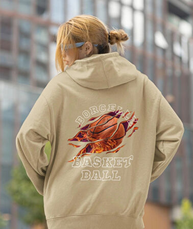 Borcelle basket ball baskılı sweatshirt kadın