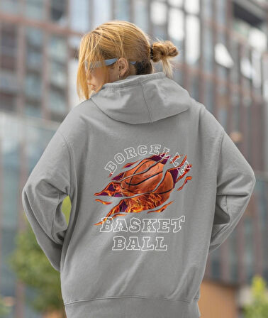Borcelle basket ball baskılı sweatshirt kadın