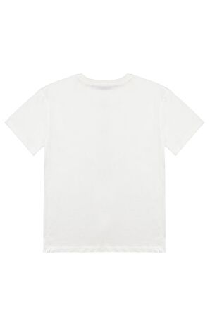 Kız Çocuk Beyaz Tshirt Baskılı- Wear