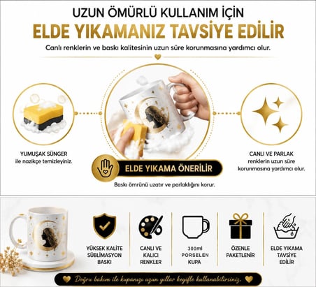 Başak Burcu Tasarım Porselen Kupa Bardak | Kadınlara Özel Burç Temalı Kahve Kupası | Burç Hediyesi