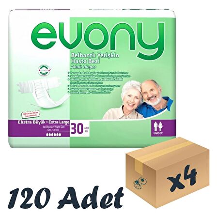 Evony Bel Bantlı Yetişkin Hasta Bezi XLarge 30’lu 4 Paket 120 Adet