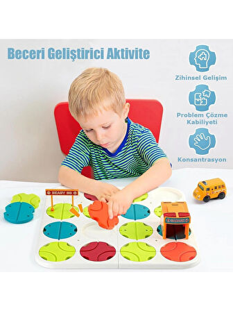 Learning Fun 34 Parça Stem Eğitici Beceri Geliştirici Mantıksal Kendin Yap Yol Inşa Oyunu Puzzle Oyuncak