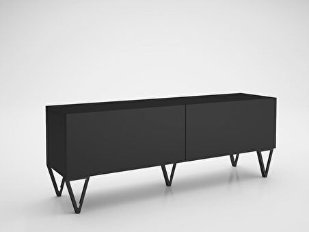 Wood'n Love Emir 150 Cm Metal Ayaklı Tv Ünitesi - Siyah / Siyah